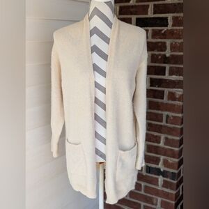 Forever 21 Cozy Cream Open-Front Women's Sweater Jacket